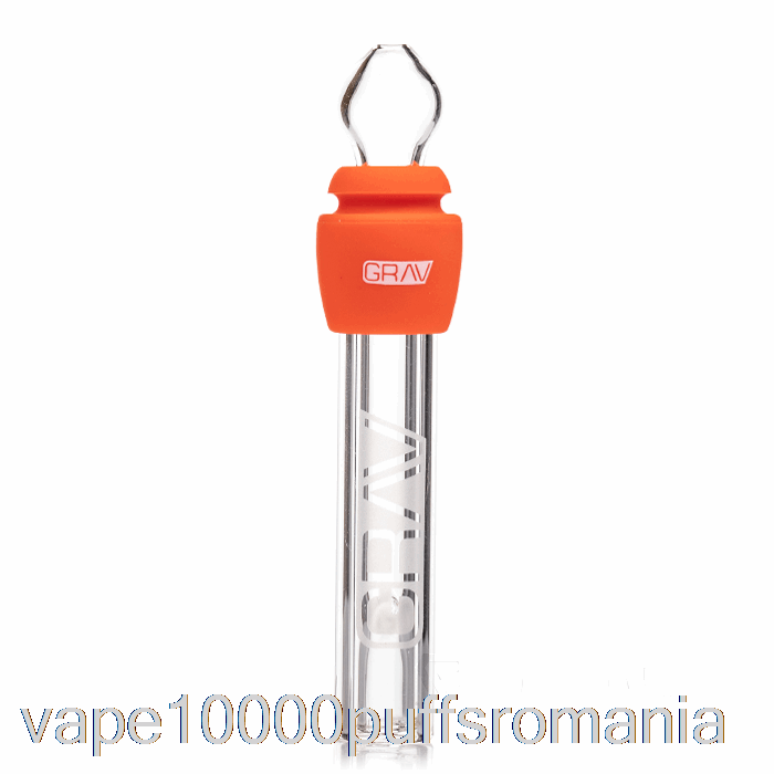 Vape Romania Grav Sticla Blunt Cu Silicon Portocaliu Stacojiu